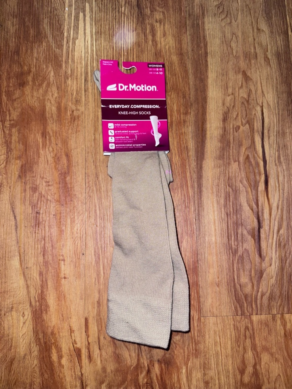 New Dr Motion beige Everyday Knee High Compression Socks Women’s shoe Size 4-10